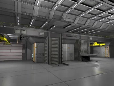 Shuttle Bay Low-poly 3D model