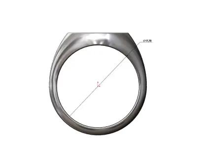 Round signet ring with gothic ornament N07 3D print model