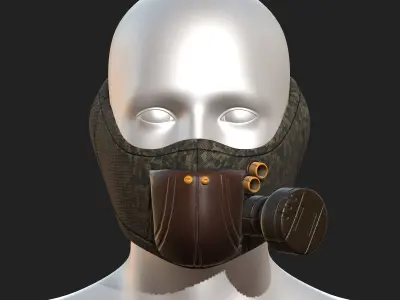 gas mask helmet scifi low poly 3d Low-poly 3D model