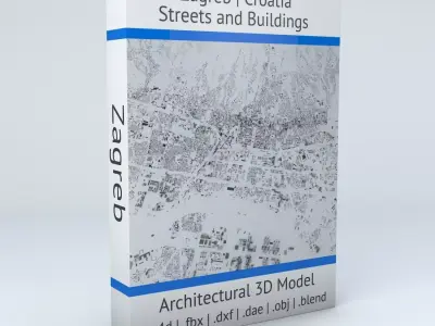 Zagreb Streets and Buildings 3D model