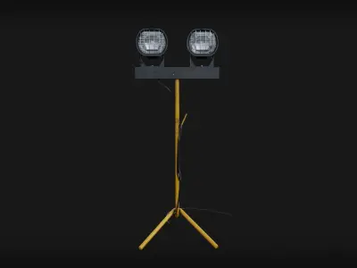 construction site spotlight or lamp Low-poly 3D model