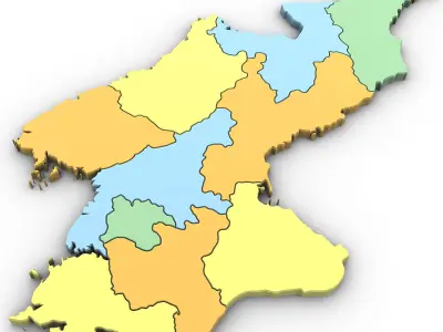 3D Political Map of North Korea 3D model