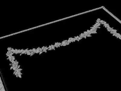 mirror with gold leaf 3D model