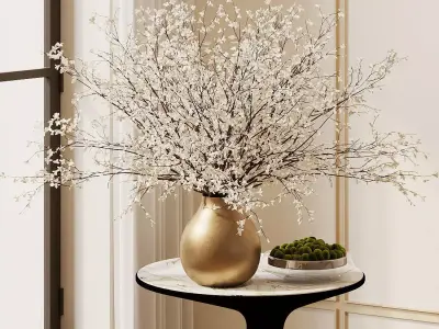 Floral arrangement in vase 3D model