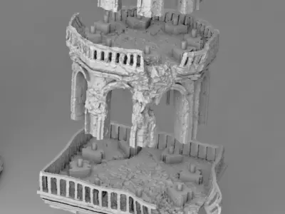 The old ruined tower 3D print model