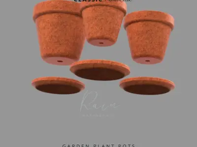 GARDEN PLANT POTS MINIATURE FOR DOLLHOUSE 3D print model