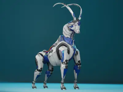 SciFi Goat Low-poly 3D model