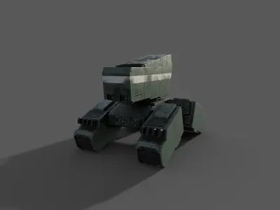 Robot tank Low-poly 3D model