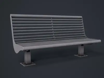 Metal Modern Bench 25 PBR Game Ready Low-poly 3D model