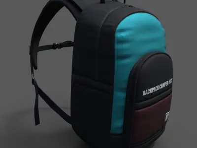 Backpack Camping Generic military combat soldier Color bag  Low-poly 3D model