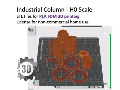 Industrial Column H0 Scale 3D print model
