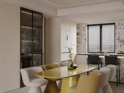 warm and cozy living room 3D model