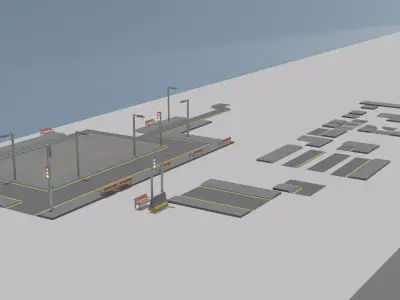 3D Street Designs Low-poly 3D model