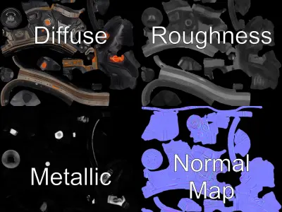 Futuristic Cybernetic Glove Model Pack Low-poly 3D model