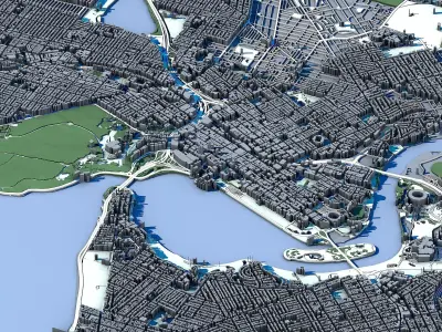 City of Perth Western Australia Skyline Swan River  3D model