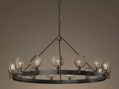 Gaslight Lens Chandeliers 3D model