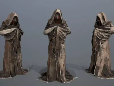 old statue Low-poly 3D model