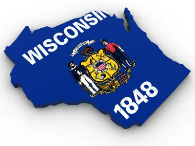 Wisconsin Political Map 3D model