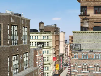 New York Modern City Town 3D Model Low-poly 3D model