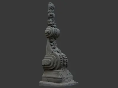 Ornate Architectural Stone Detail Scan Low-poly 3D model