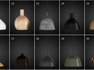 30 light Pendant collection 3D model