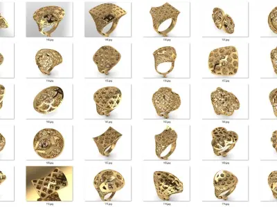 jewelry ring stl bulk collection 3D print model