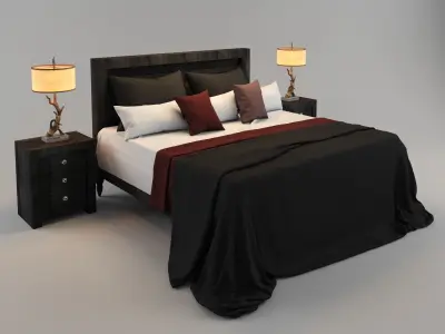 Blue Bed 3D model