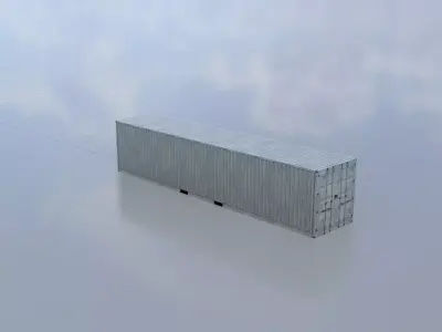 Shipping-Container light gray 40ft Low-poly 3D model