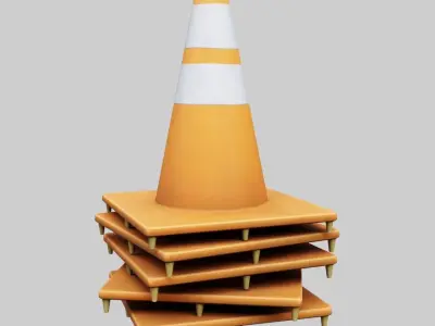 Stack of Traffic Cones Low-poly 3D model