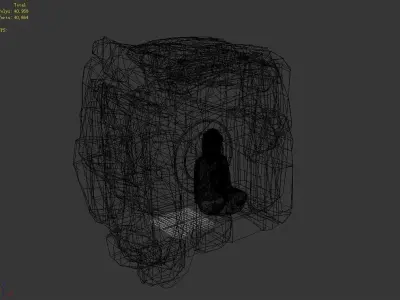 Li Village - stone material 03 3D model