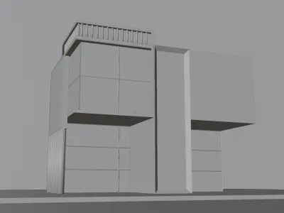 Modern House Simple Low-poly 3D model