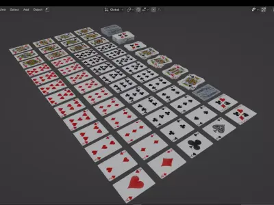 Hunter parrot 18s custom poker deck 3D model