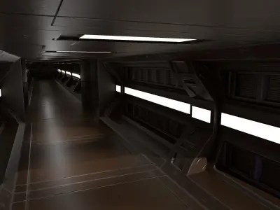 Sci-fi Modular Corridor Low-poly 3D model
