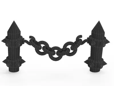 stylized Fence model game rady  Low-poly 3D model