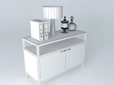 modern sideboard with accessories 3D model