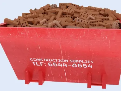 Industrial Container with bricks VOL 1 3D model