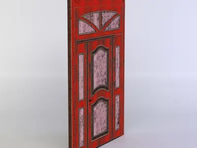 Door cabinet with Low-poly 3D model