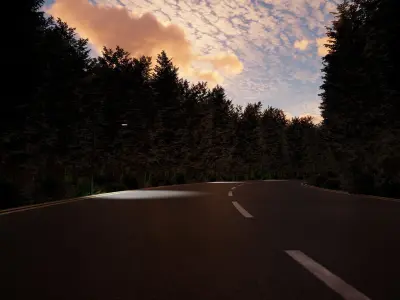 Road high way rendered 3D model