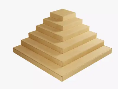 Pizza Boxes Mockup - Kraft Paper 3D Model Pack