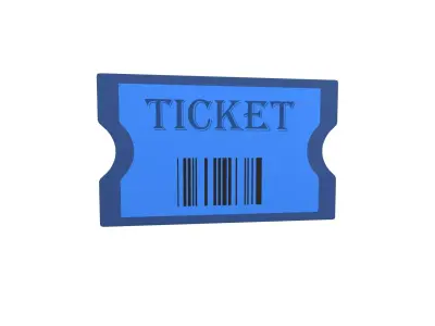 Cartoon Ticket v1 003 Low-poly 3D model
