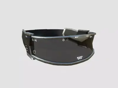 SciFi Glasses C03 Black Metal - Character Design Fashion Low-poly 3D model