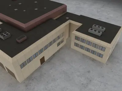 EDDH Control Tower Low-poly 3D model