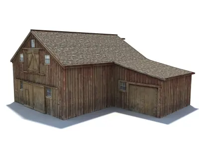 Low Poly Wild West Barn Low-poly 3D model