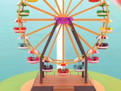 Ferris wheel Low-poly 3D model