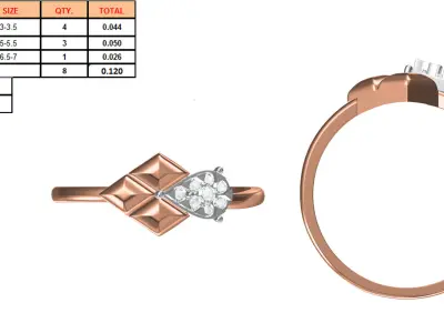 Light Weight Wedding Engagement Women Ring STL JCD Details 3D print model shop