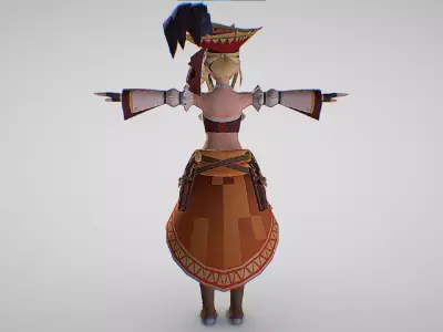 Lyra - Captain - Monster Hunter Riders - Cute Anime Girl Low-poly 3D model