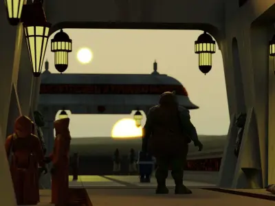 Ralph McQuarries Bazaar  - Set 4 - Gate  1-12 scale 3D print model