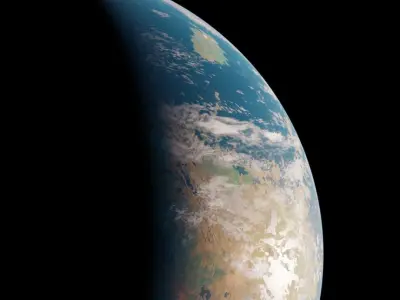 Terraformed Venus - 16k textures Low-poly 3D model