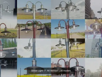 Street Light -7- All Versions 3D Model Pack