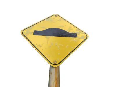 Speed Bumps in Road Traffic Sign 3D model
